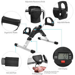 Mini Exercise Cycle with Meter, Exercise Bike - Foldable